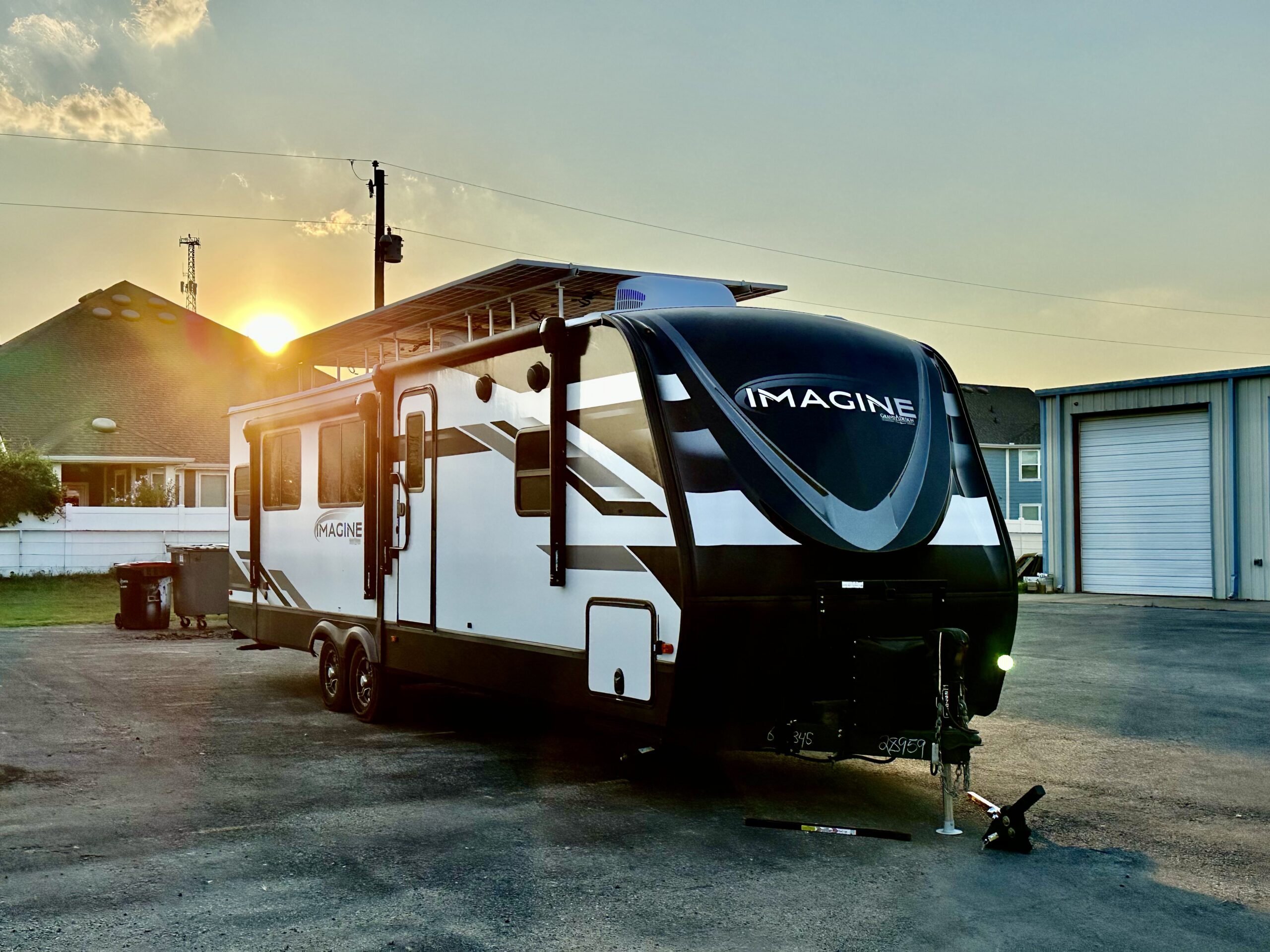 3000 watt solar system installed on travel trailer