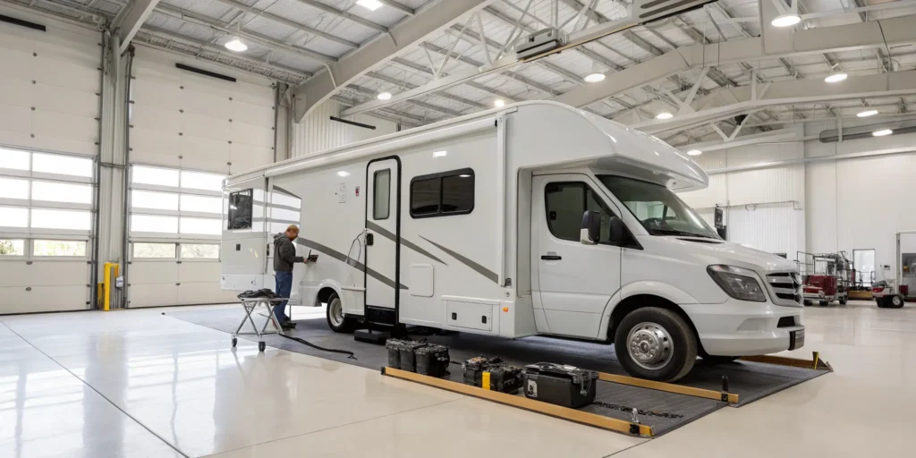 Troubleshooting the motor and tracks of a stuck RV slide out.