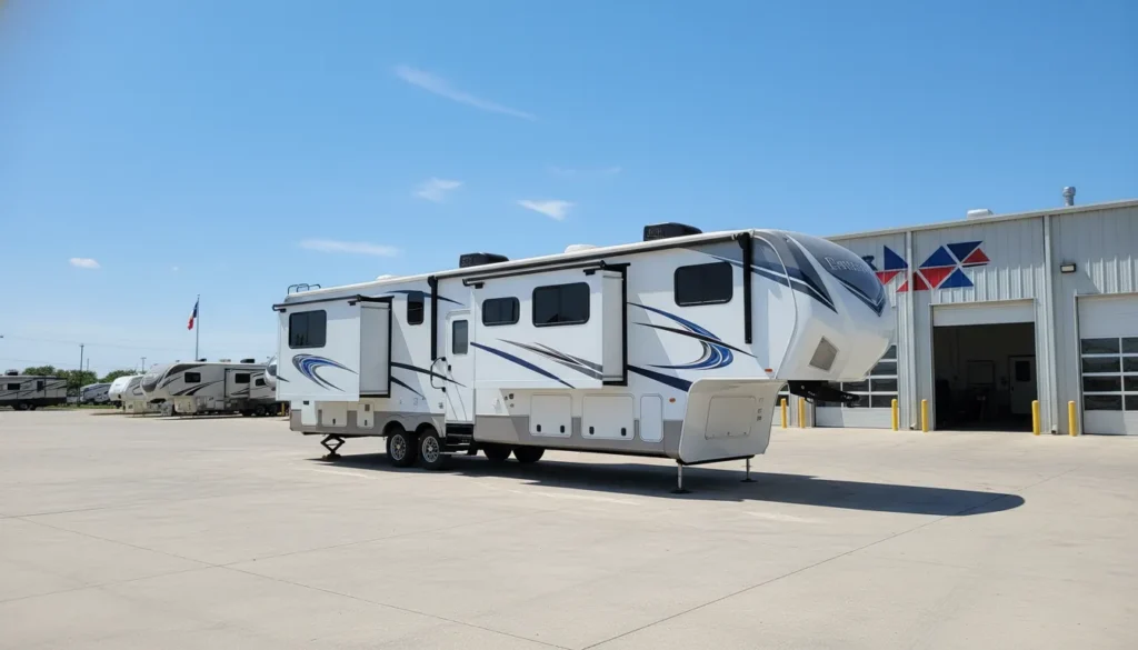 TrueTopper slide topper installed on an RV slide out in Denton TX